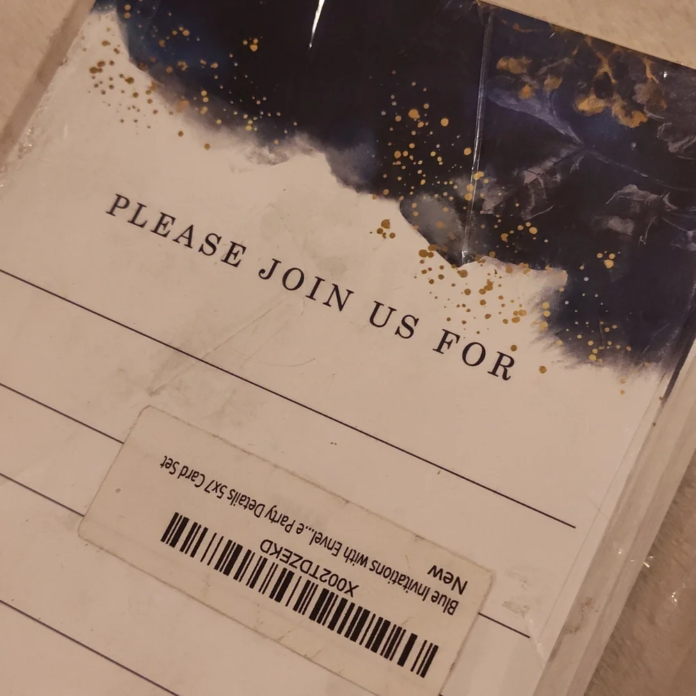 Blue and Gold Invitation Cards